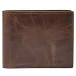 Fossil Herren Geldbörse Derrick aus Leder Bifold - Dunkelbraun