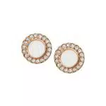 Fossil Damen Ohrringe aus Edelstahl mit weißem Leder - Modell JF02659791