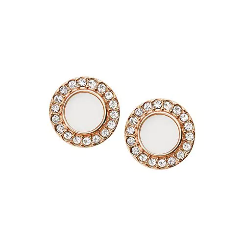 Fossil Damen Ohrringe aus Edelstahl mit weißem Leder - Modell JF02659791