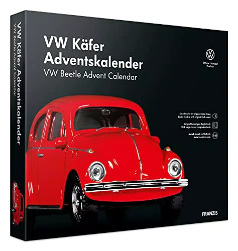 FRANZIS VW Käfer Adventskalender Modellbausatz 1:43 mit Soundmodul und Begleitbuch