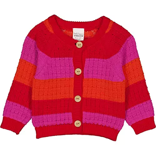 Fred's World by Green Cotton Baby - Baby Cardigan für Jungen mit gestreiftem Strickmuster