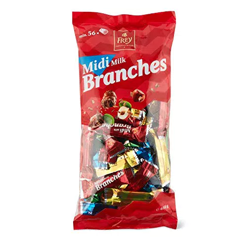 Frey Branches Classic Midi Schokoriegel 650g-Pack - Milchschokoladen-Riegel mit Haselnusscremefüllung einzeln verpackt - Schweizer Schokolade - Großpackung 650g - UTZ-zertifiziert