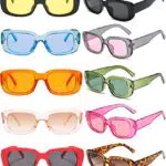 FSMILING 10 Stücke Vintage Rechteckige Sonnenbrille Set Für Damen