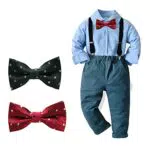 Gajaous Baby Jungen Taufanzug Gentleman Bekleidungssets Kleinkind Jungen Langarm Krawatte Hochzeit Anzug für Frühling Herbst