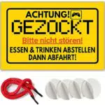Gaming Zimmer Deko Schild - Partydeko für Zocker - Geschenkidee für Gamer - Spielzimmer Deko - Türschild für Jugendzimmer