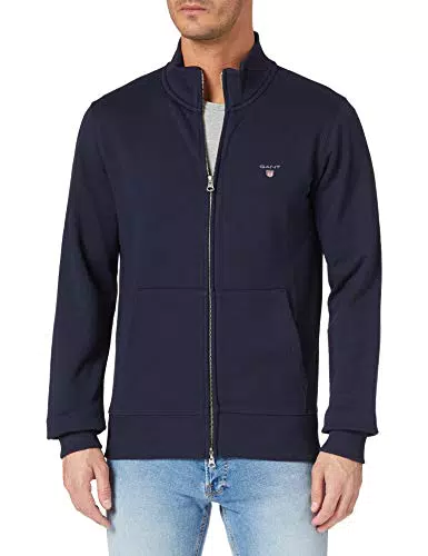 GANT Herren Full Zip Cardigan ORIGINAL Strickjacke MIT REIßVERSCHLUSS
