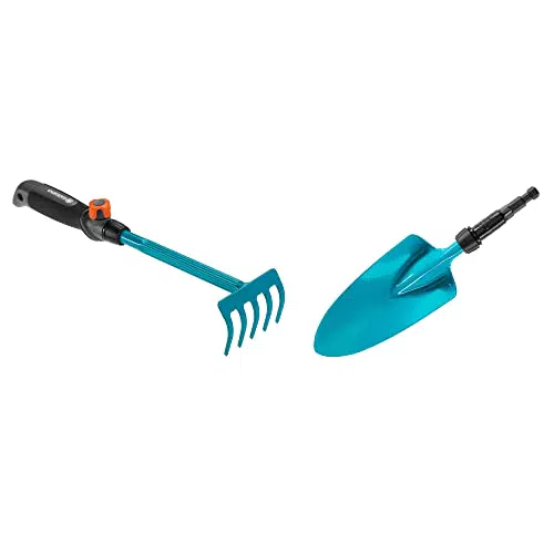 Gardena combisystem-Kleingeräte Set: Set bestehend aus Blumenkelle & Blumenrechen für müheloses EIN- & Umpflanzen in Beeten & Blumenkästen