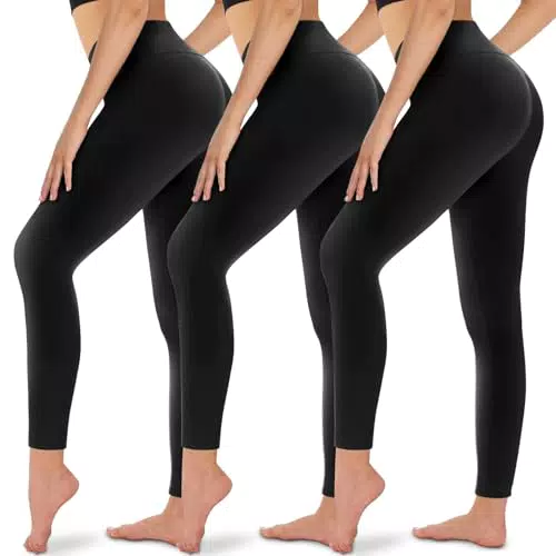 Sportleggins Damen High Waist Schwarz - Blickdichte Yoga Leggings