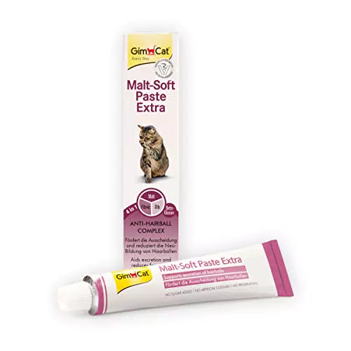 GimCat Malt-Soft Paste Extra - Anti-Hairball Katzensnack fördert Ausscheidung von Haarballen - 1 Tube