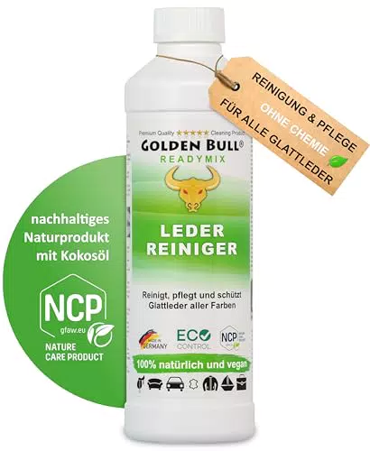 Golden Bull® Lederreiniger & Lederpflege für Ledercouch 500ml - Natürlicher Reiniger mit Kokosöl