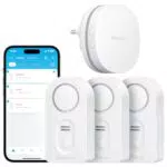 GoveeLife Smart Wassermelder WLAN, Wassersensor mit Einstellbarer Lautstärke von bis zu 100dB Alarm und App-Warnung