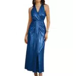 Grace Karin Damen Bodycon Kleid im Rockabilly-Stil - Elegantes Business Partykleid mit Neckholder (Dunkelblau)
