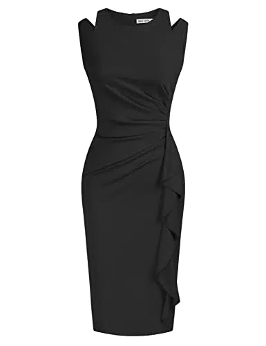 GRACE KARIN Damen Business Kleid ärmellos festlich Vintage Party Kleid CL1208-01_00