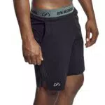 GYM AESTHETICS Herren Funktions-Sporthose 'Intensity' - Kurze Laufshorts für Fitness und Sport, Schwarz (M)