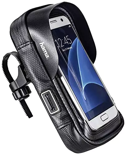 Hama Multi Haltetasche für Fahrrad - Universal Handyhalterung bis 80mm Breite - Schwarz