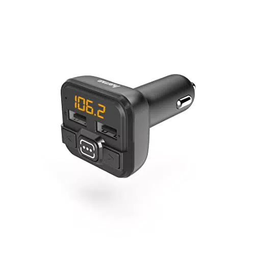 Hama FM Transmitter fürs Autoradio mit AUX und USB Anschluss - Schwarz