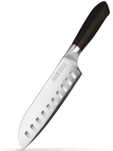 Hannah's Homebrand Santoku Messer & Sushi Messer - verblüffend scharfes Küchenmesser 18 cm Klinge - 100% Ebenholz
