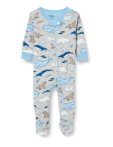 Hatley Bio-Baumwoll-Strampler für Baby-Jungen mit Fuß, Arktische Tiere