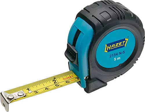 HAZET Maßband 2154N-5: 5 Meter, robuste Beschichtung, automatisches Einziehen - Profiqualität