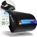 Healthfix® Ergonomische Fußstütze für Schreibtisch | Höhenverstellbar mit flauschiger Fußtasche | Ideal für Büro und Homeoffice