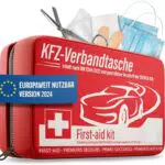 HELDENWERK KFZ Verbandstasche nach aktueller Norm 2024 - Europaweit Nutzbar - Erste Hilfe Set Auto Verbandskasten DIN 13164:2022