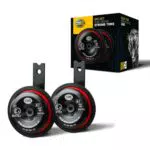 HELLA Horn S90 Set - Elektrische Hupe mit 111dB - Hochton/Tiefton - Rot/Schwarz
