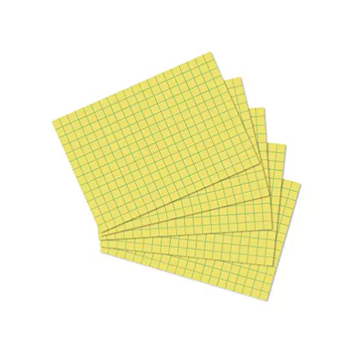 herlitz Karteikarte A7, kariert, gelb, 100 Stück