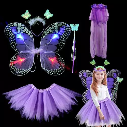 HRKVSK Leuchtend Feenkostüm, Fee Prinzessin Tutu Kostüm Set