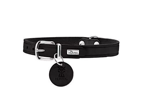 HUNTER AALBORG Hundehalsband, Leder, schlicht, robust