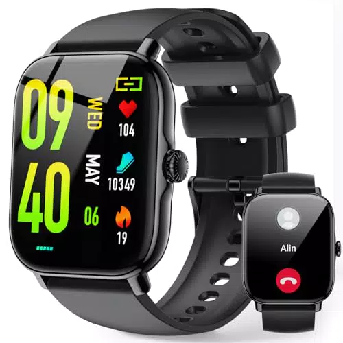 Smartwatch IFMDA für Herren und Damen - HD Smart Watch mit Telefonfunktion, Sportuhr mit 111 Modi, IP68 Wasserdicht, Fitnessuhr mit Herzfrequenzmesser, Schlafmonitor und Schrittzähler, kompatibel mit iOS und Android.