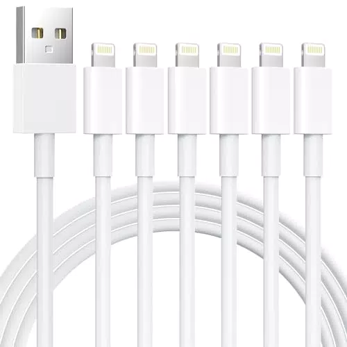 Apple MFi Zertifiziertes iPhone Lightning Ladekabel Set - 6er Pack, Verschiedene Längen - für iPhone, iPad und mehr