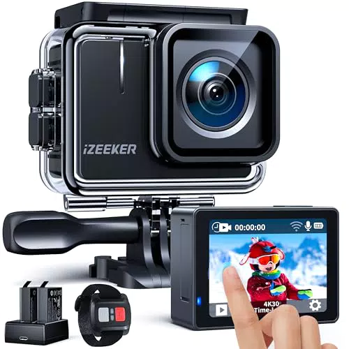 iZEEKER Action Cam 4K 30FPS 20MP, 40M Wasserdicht, Unterwasserkamera mit Stabilisierung