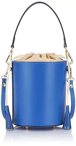IZIA Damen Bucket Bag aus Leder - Blau