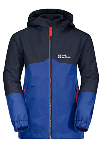 Jack Wolfskin Jungen Iceland 3in1 B Jacket - Blaue Outdoor-Jacke für Jungen, Größe 164