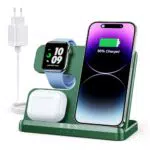 JARGOU 3 in 1 Kabelloses Ladegerät, Induktive Ladestation für Apple Watch und iPhone AirPods