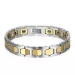 JewelryWe Schmuck Herren Magnet Armband, Wolfram Wolframcarbid