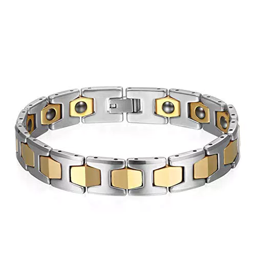 JewelryWe Schmuck Herren Magnet Armband, Wolfram Wolframcarbid