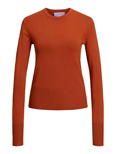 JXLARA Damen Strickpullover mit Rundhalsausschnitt, Weich und Gemütlich