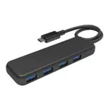 KabelDirekt USB-Hub & Adapter, USB-C-Stecker, 4 USB-3.0-Ports