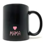 Keramik Tasse mit Gravur Herz und Mama oder Papa