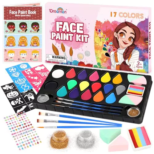 Gesichtsfarben Set für Kinder - Profi Schminke für Fasching und Halloween