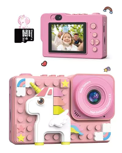 Kiztoys Kinderkamera - Einhorn Kinder Kamera - 1080P HD Digitalkamera Fotokamera Kinder 2