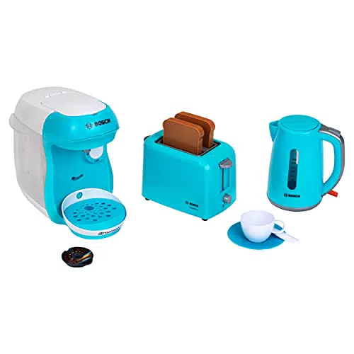 Klein Theo 9519 Bosch Frühstücksset I Küchenzubehör-Set bestehend aus Toaster