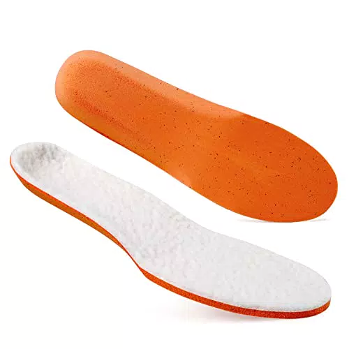 Knixmax Orthopädische Lammwoll Einlegesohlen mit Bogenstütze - Warme Damen & Herren Einlegesohlen für Winterstiefel - Weiß - EU39