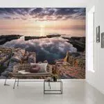 Fototapete Spiegelküste von Komar - Landschaftsdeko für die Wand