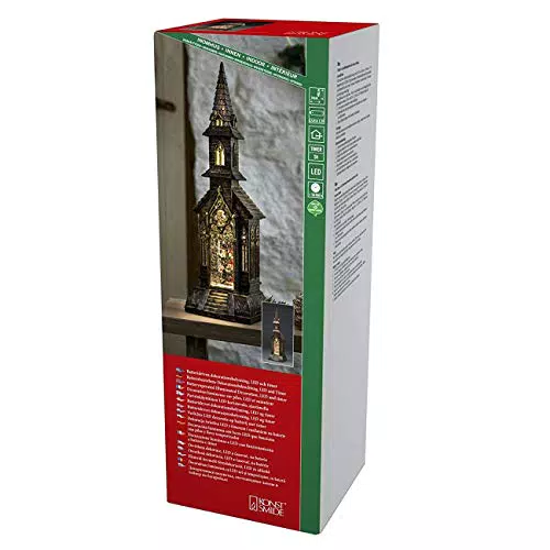 Konstsmide LED Kirche mit 5h Timer und warmweißen Dioden - Batteriebetrieben - Innenbereich