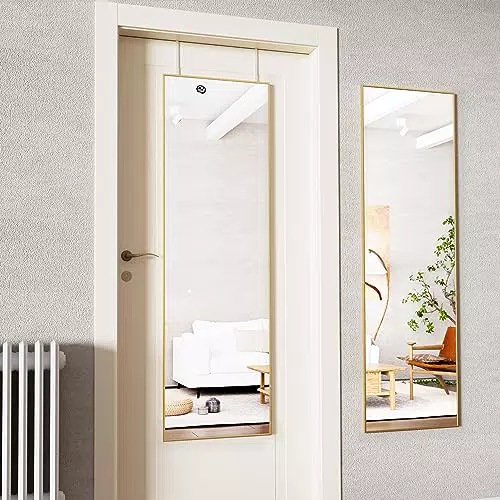 Koonmi Ganzkörperspiegel mit höhenverstellbaren Hängehaken - Wandspiegel für Eingänge und Schlafzimmer