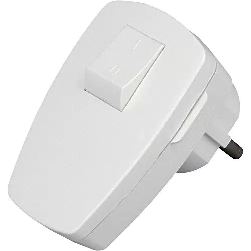 Kopp Schutzkontakt-Stecker mit Schalter, 1 Stück, arktis/weiß