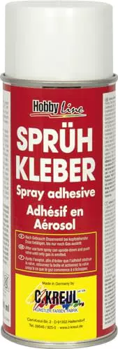 KREUL 870400 - Sprühkleber, 400 ml Spraydose, farbloser Alleskleber für Papier
