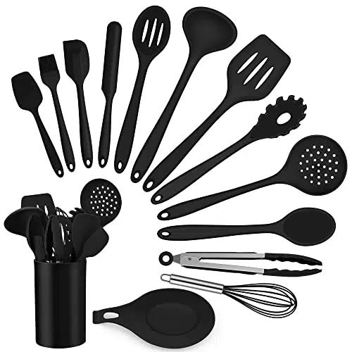 Küchenhelfer Set von HaWare: Silikon Kochutensilien mit Utensilienhalter